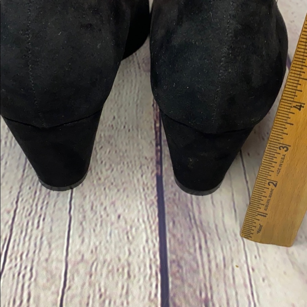 Torrid Black faux suede wedge ankle strap shoe 12W - Picture 6 of 8